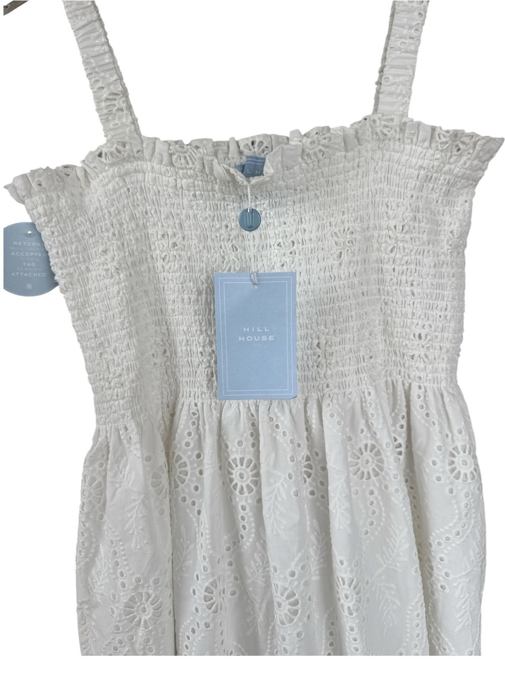 Hill House Home The Anjuli Nap Dress White Trellis Broderie XL NWT - Picture 3 of 6
